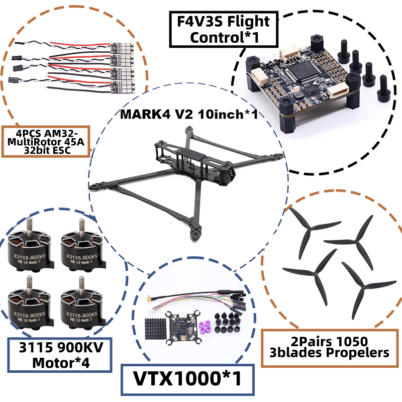 MARK4 V2 10 polegadas F4V3S/F4 - Radiomaster Ranger 2.4Ghz Elrs Module avaliação e preço