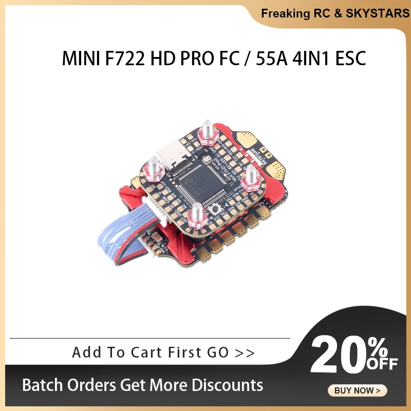 SKYSTARS 20×20 Mini Stack F722 - Foxeer Reaper F4 128K 65A Esc avaliação e preço